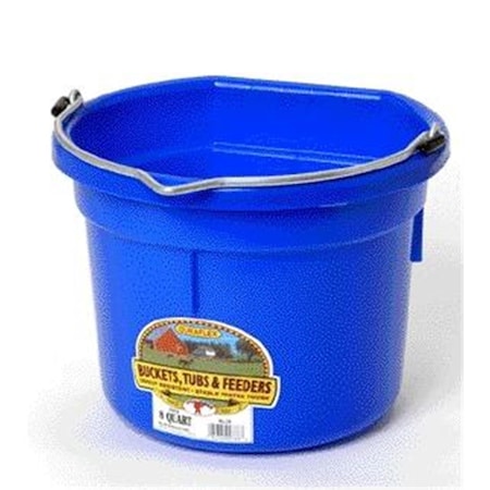 Miller Mfg Flat Back Plastic Bucket Blue 8 Quart P8FBBLUE 464355